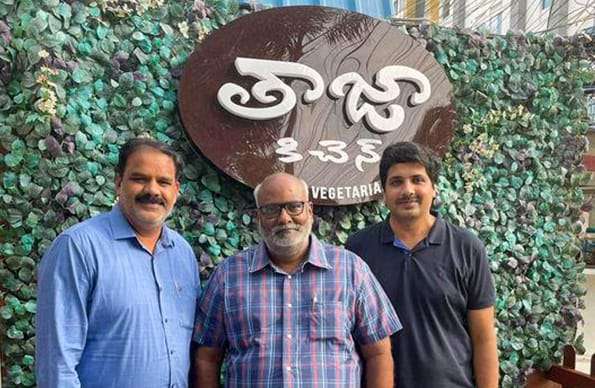 M.M. Keeravani visiting Taaza Kitchen